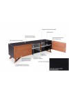 Rack Itaim Preto Com Nicho e Portas Jatobá 160cm