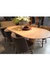 mesa de jantar oval de madeira