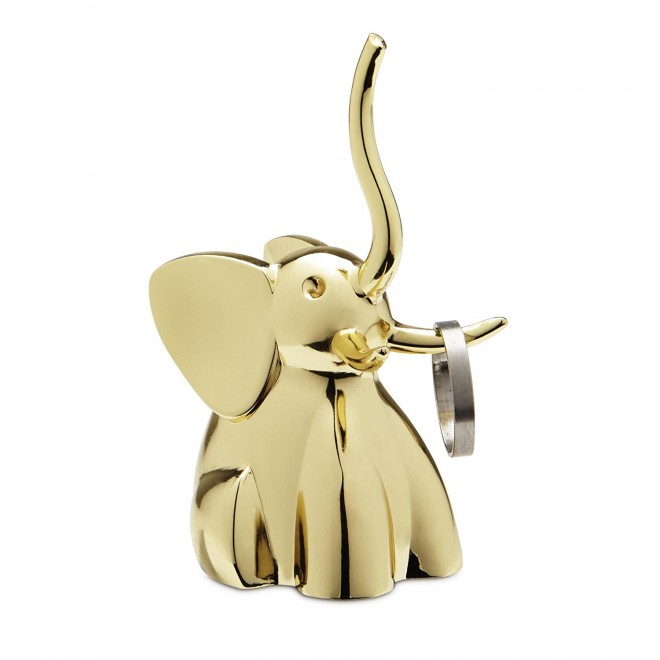 Porta-Anel Zoola Elefante Dourado