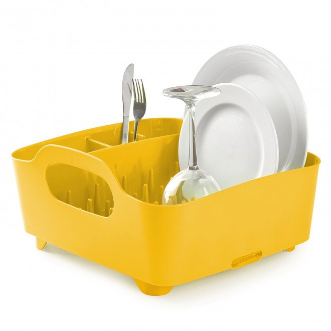 escorredor de pratos amarelo