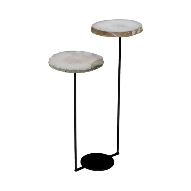 mesa lateral flutuante pedra natural dupla preta