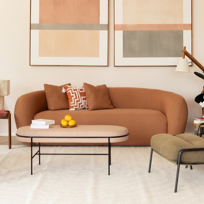 sofa organico terracota de 2 e 3 lugares Morfeu - design assinado hakim hazim