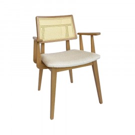 Cadeira de Palhinha Búzios Com Braço Off White