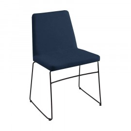 Cadeira Estofada Cloé Azul Marinho
