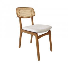 Cadeira com Encosto de Palhinha Milo Off White