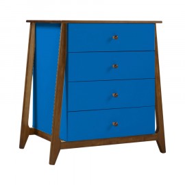 Cômoda 4 Gavetas Floripa Azul Náutico