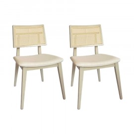 Conjunto de 2 Cadeiras de Palhinha Búzios Cru