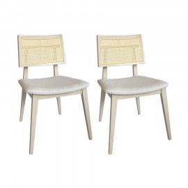 Conjunto de 2 Cadeiras de Palhinha Búzios Off White