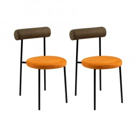 Conjunto de 2 Cadeiras Olivia Verde e Caramelo