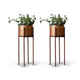Conjunto de 1 Porta Vaso Botânico Moode Cobre 65cm + 1 Porta Vaso Botânico Moode Cobre 85cm