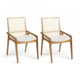 Conjunto de 2 Cadeiras de Palhinha Adena