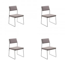 Conjunto de 4 Cadeiras Spot Cinza Claro