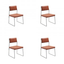 Conjunto de 4 Cadeiras Estofadas Spot Eco Leather
