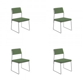 Conjunto de 4 Cadeiras Estofadas Spot Verde