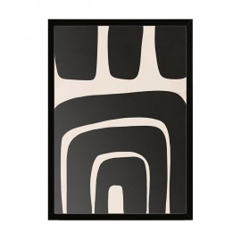Quadro Black And Beige Abstract Boho Shapes