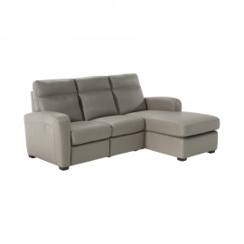 Sofá Elétrico com Chaise Ciel em Couro Natural Fendi