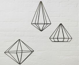 Conjunto de Decoração Prisma Preto