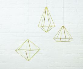 Conjunto de Decoração Prisma Dourado
