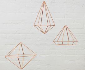Conjunto de Decoração Prisma Cobre