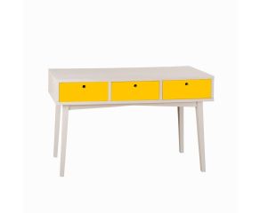 aparador vintage amarelo e branco