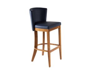 Banqueta Estofada Belair Eco Leather Azul Marinho