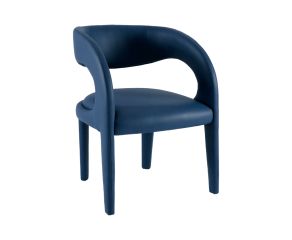 Cadeira Estofada Elin Eco Leather Azul