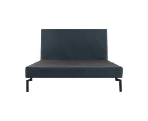 Cama Estofada Thea com Cabeceira em Linho Azul Marinho