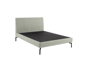 Cama Estofada Thea com Cabeceira em Linho Bege