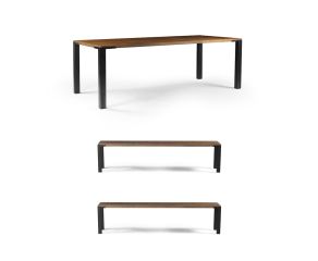 conjunto-de-1-mesa-de-jantar-dorne-160cm-madeira-escura-e-estrutura-grafite-e-2-bancos-dorne-140cm-madeira-escura-e-estrutura-grafite