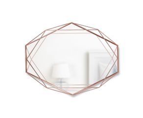 espelho com moldura em cobre