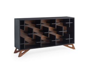 Estante Max Preto - Freijó - Horizontal