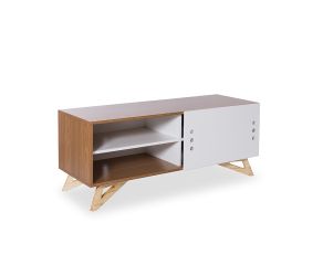 rack madeira com porta de correr branca grande