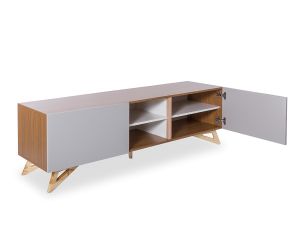 Rack Itaim Cinza Com Nicho