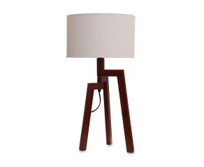 Luminária de Mesa Tripé Com Cúpula Cilíndrica