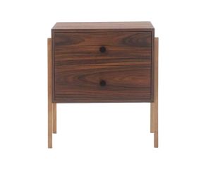 mesa de cabeceira 2 gavetas pine pau ferro pes tauari frente