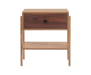 mesa de cabeceira pine dual com gaveta pau ferro pes tauari frente