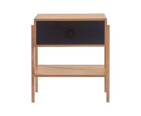 mesa de cabeceira pine dual com gaveta preto pes tauari frente
