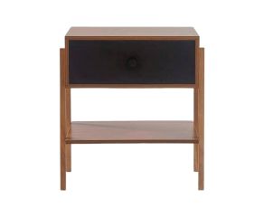 mesa de cabeceira pine freijo com gaveta preto pes tauari frente