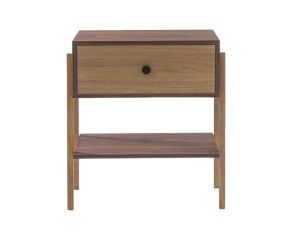 mesa de cabeceira pine pau ferro com gaveta dual pes tauari frente
