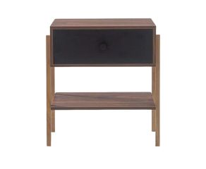 mesa de cabeceira pine pau ferro com gaveta preto pes tauari frente