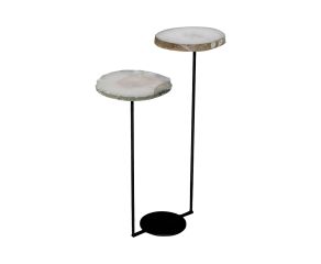 mesa lateral flutuante pedra natural dupla preta