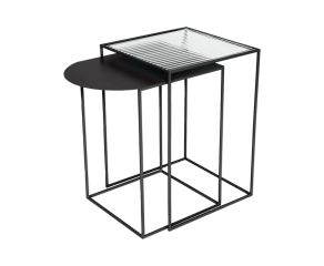 mesa lateral oslo preta para decorar casa