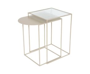 mesa lateral oslo taupe para decorar casa