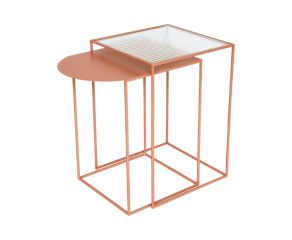 mesa lateral oslo terracota para decorar casa