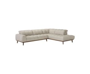 Sofá Natuzzi de Canto Paradiso em Couro Natural Off White