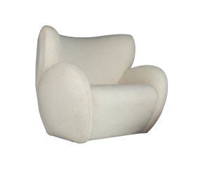 Poltrona Giratória Lótus Boucle Off White