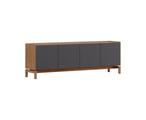 RACK 2 PORTAS 2 GAVETAS METRA TAUARI COM CINZA GRAFITE