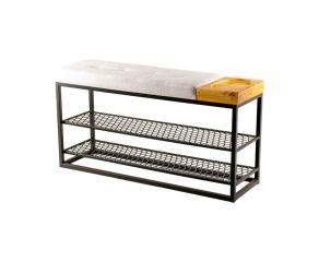 Sapateira Com Banco Sion Duo - Estofado Bouclé com Organizador