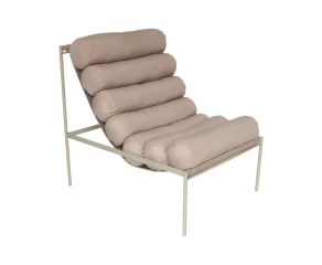 Poltrona Rolos - Bege e Base Taupe