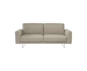 Sofá 3 Lugares Satin em Couro Natural Off White